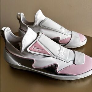 White and Pink Sneakers